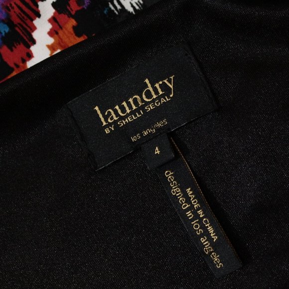 Laundry by Shelli Segal Retro Geometric Long Sleeve Shift Dress 4 - Picture 10 of 10